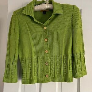 St. John Vibrant Green Knit Cardigan